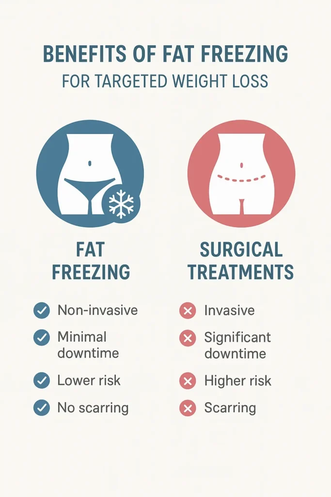 graphic showing the benefits of fat freezing High Wycombe