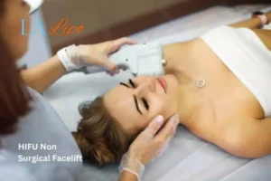 Woman having Hi-Fu to reduce wrinkles High Wycombe.
