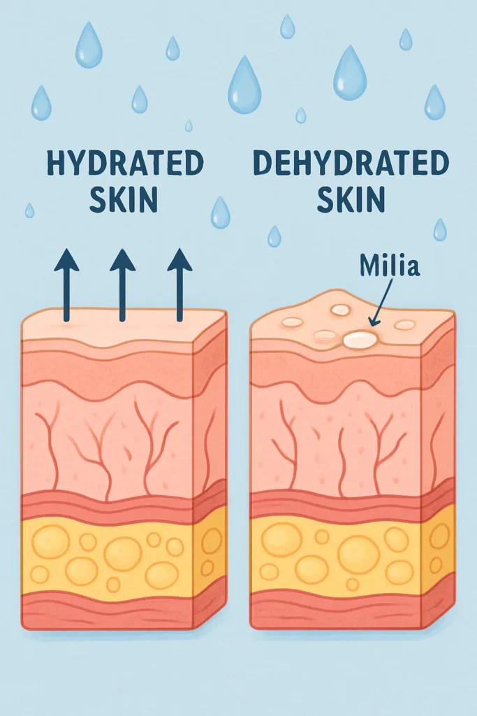 The importance of hydration and milia production High Wycombe
