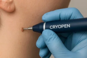 Person receiving skin tag removal High Wycombe
